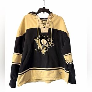 Vintage Hockey Pittsburgh Penguins Hoodie, Black & Cream